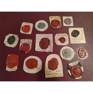 Small Collection Of 15 Coat Of Arms In Wax Seal