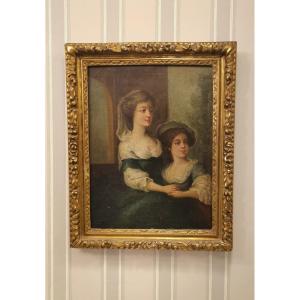 Small Portrait Perhaps Representing A Mother And Her Daughter Louis XVI Period