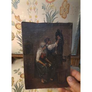 Small Oil On Canvas Late 19th Or Early 20th Century