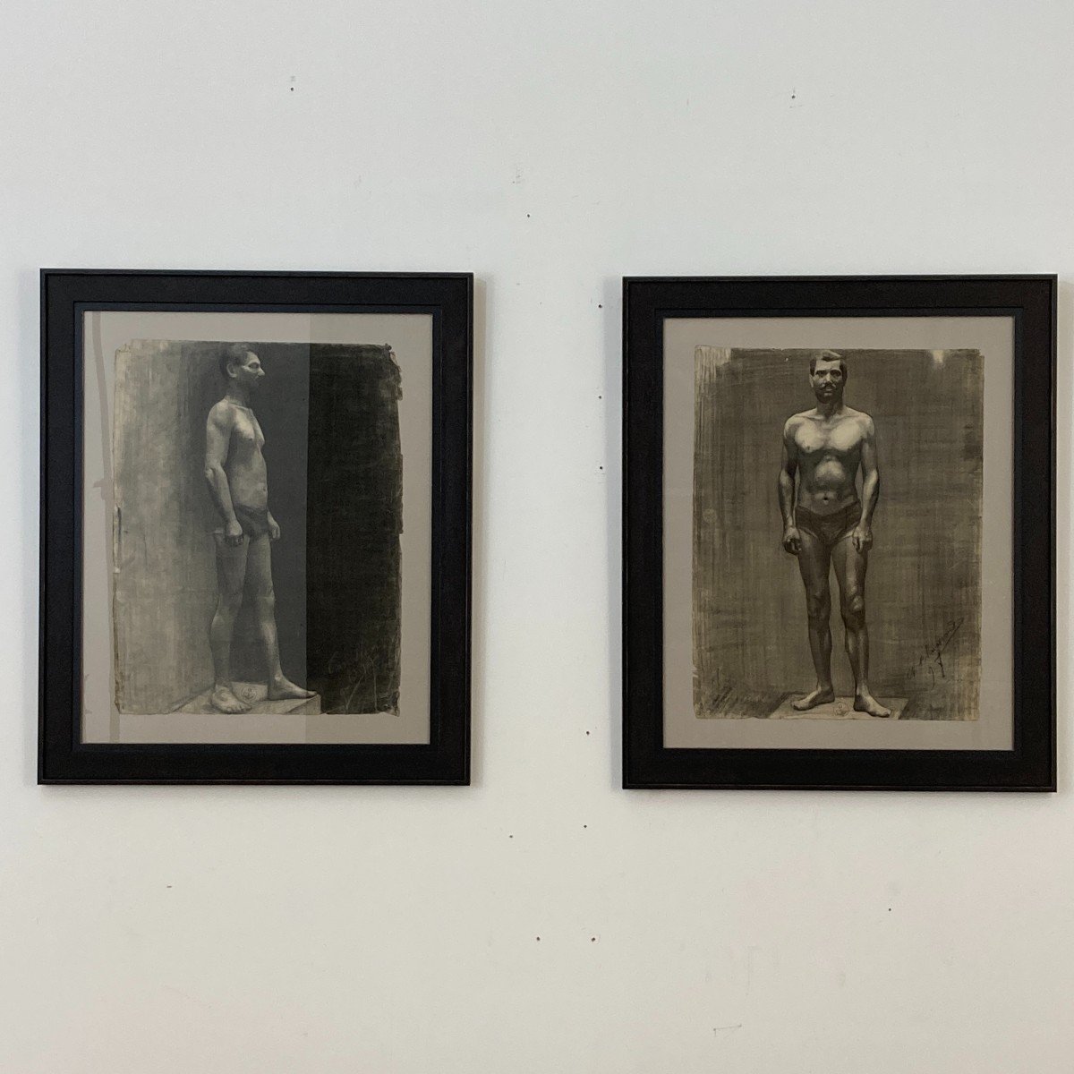 Pair Of Large Academic Drawings 19th