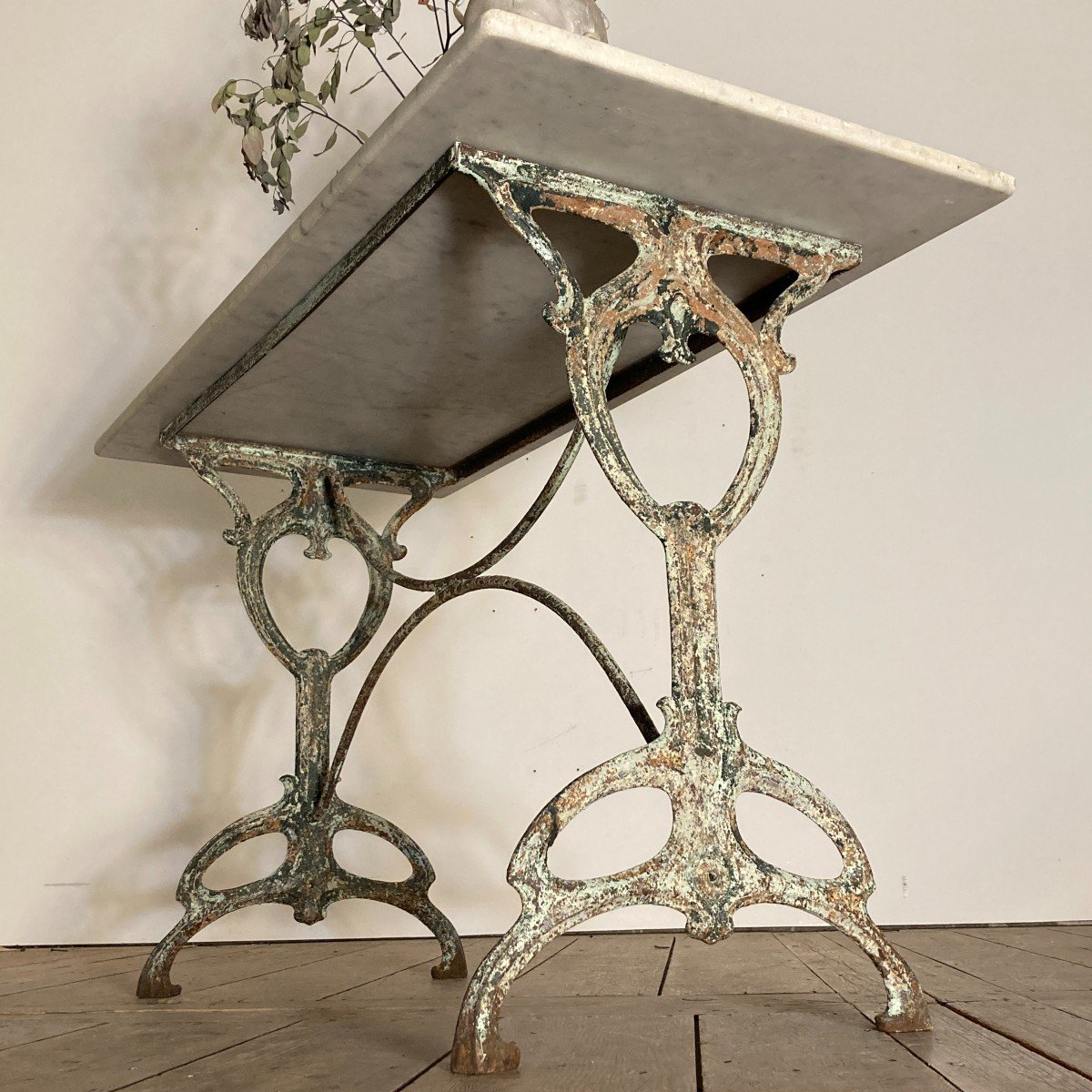 Art Nouveau Cast Iron Bistro Table-photo-2