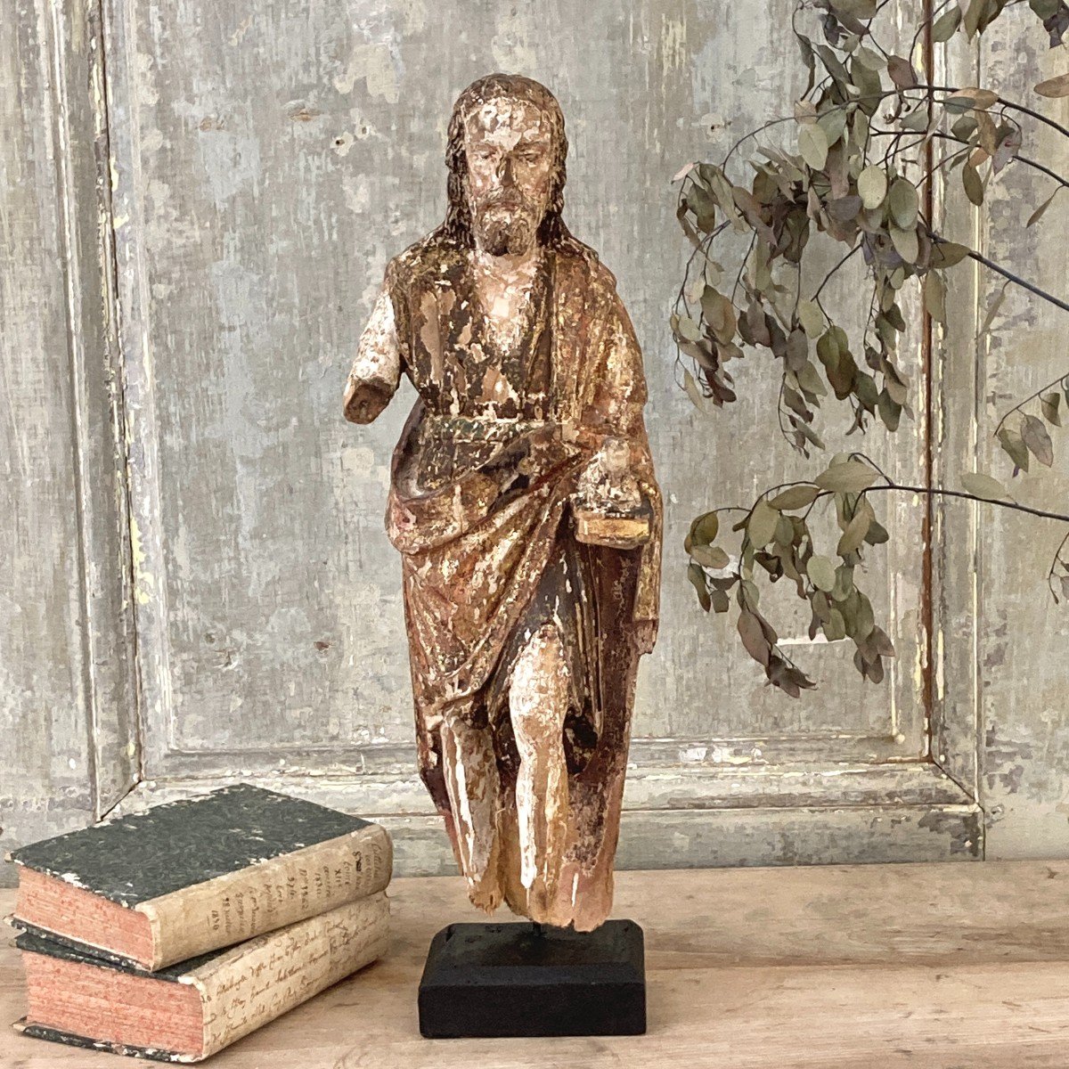 Carved Wood XVII Saint John The Baptist