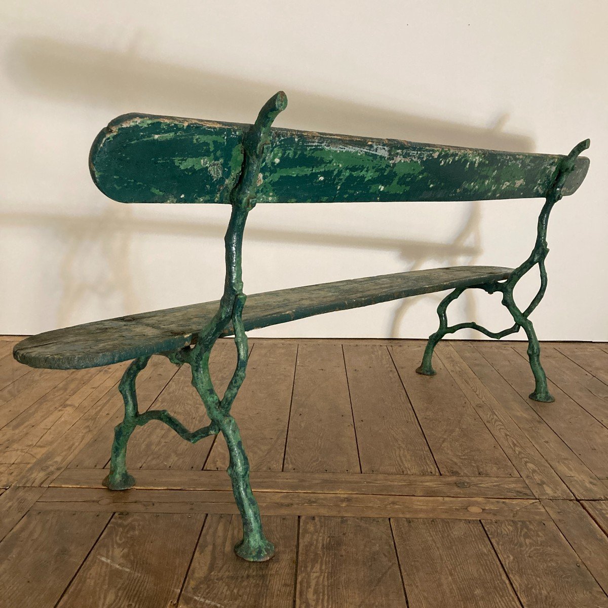 Cast Iron Bench In 19th Century Branch Style-photo-2