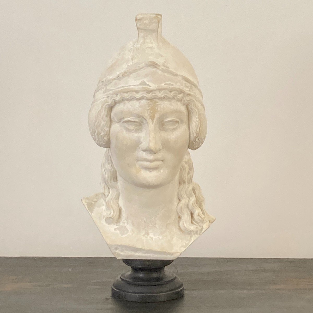 Ancient Plaster Bust "athena"-photo-4