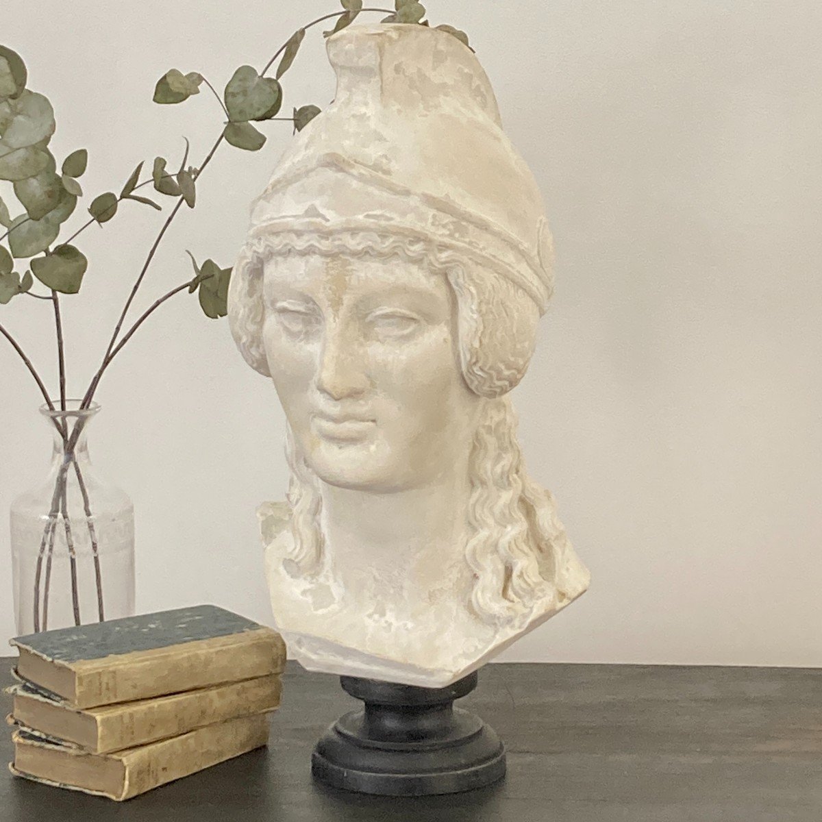 Ancient Plaster Bust "athena"