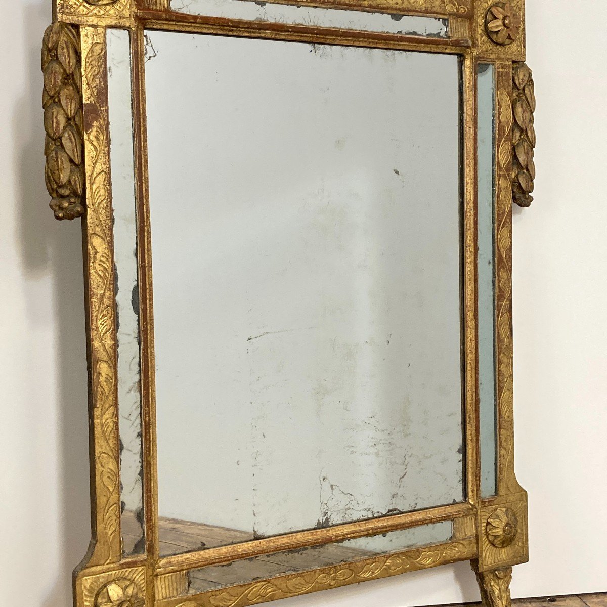 Large Louis XVI Period Mirror With Glazing Beads-photo-6