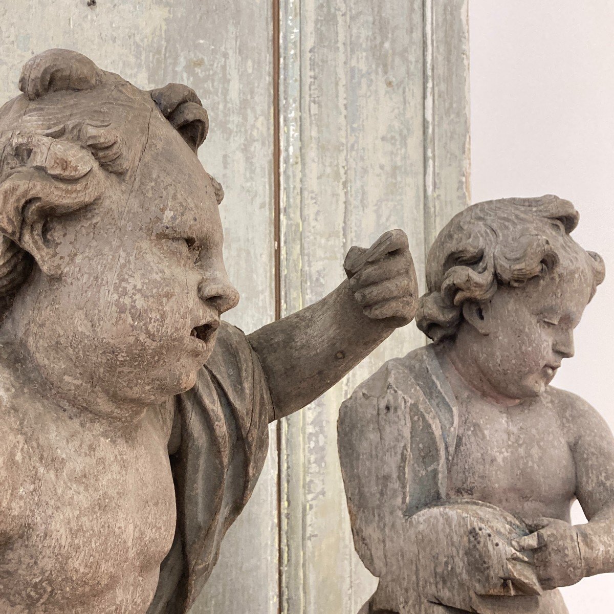 Pair Of Large 17th Century Cherubs-photo-2