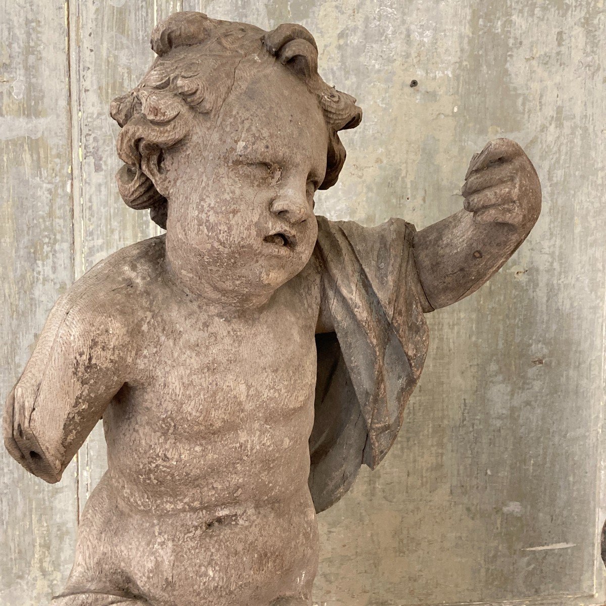 Pair Of Large 17th Century Cherubs-photo-1