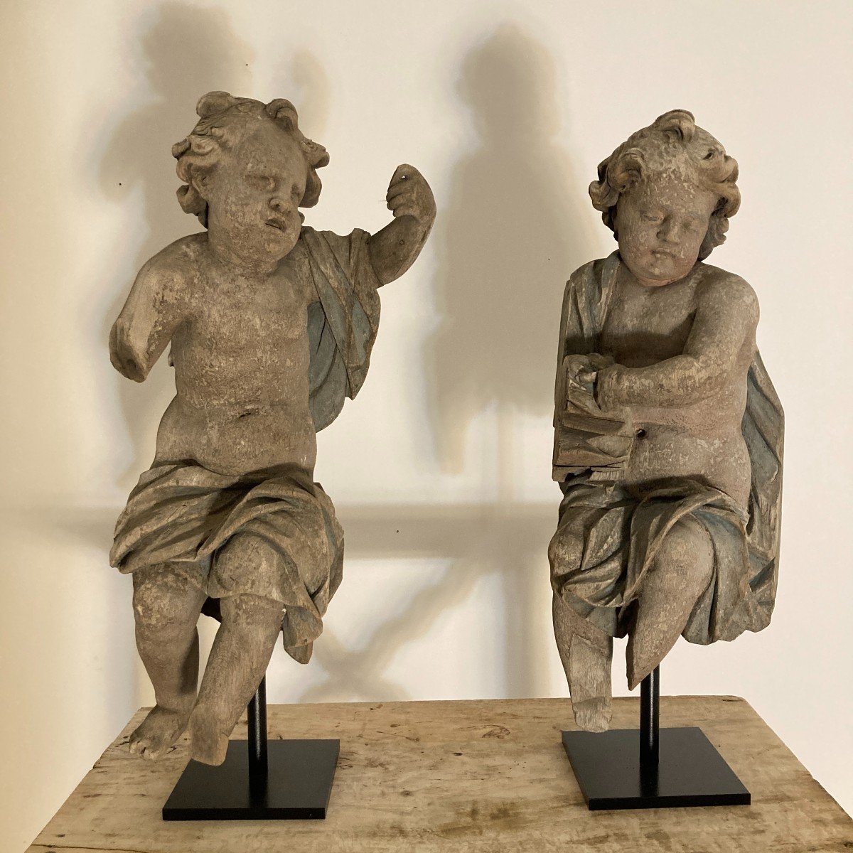 Pair Of Large 17th Century Cherubs-photo-8