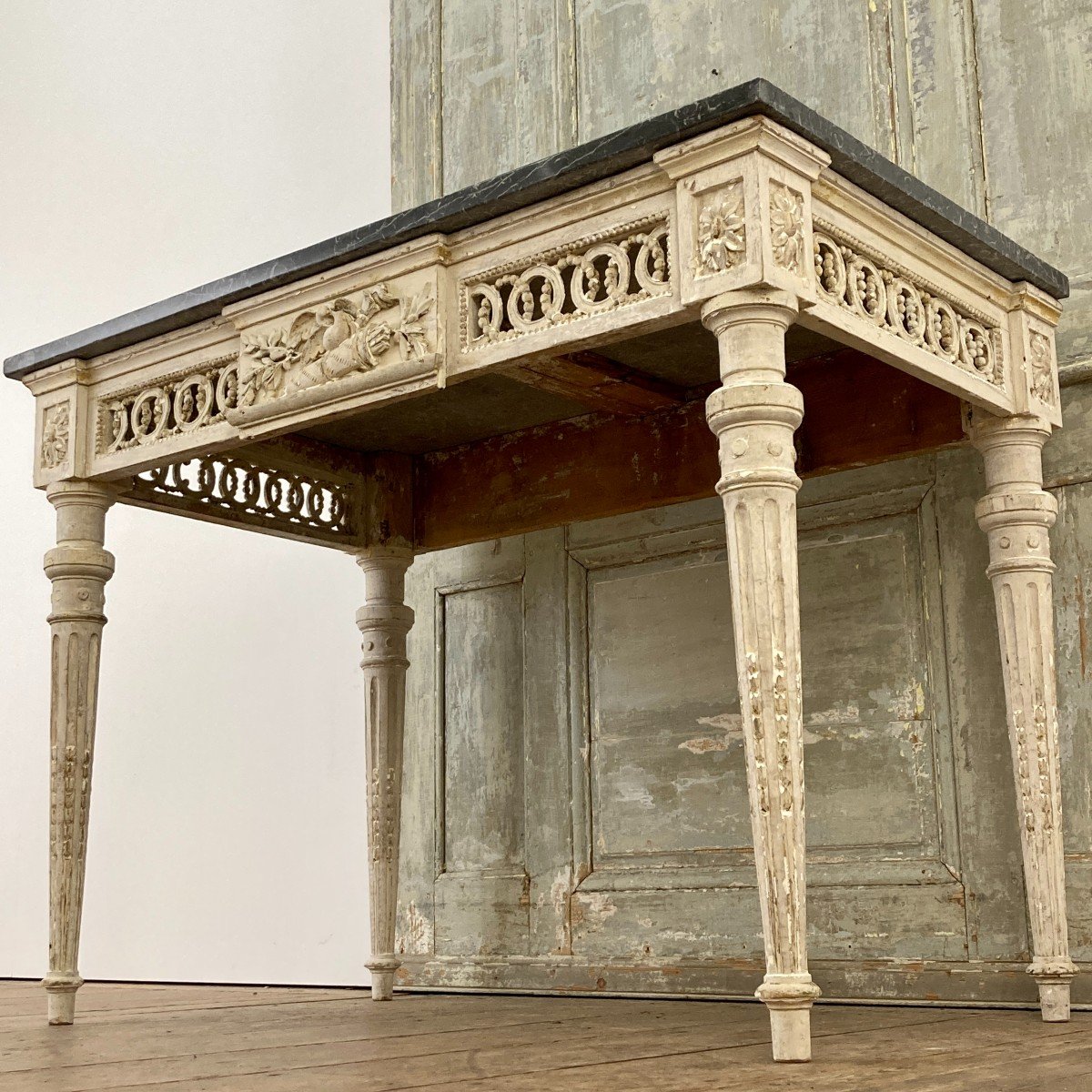 Large 4-legged Console From The Louis XVI Period-photo-3