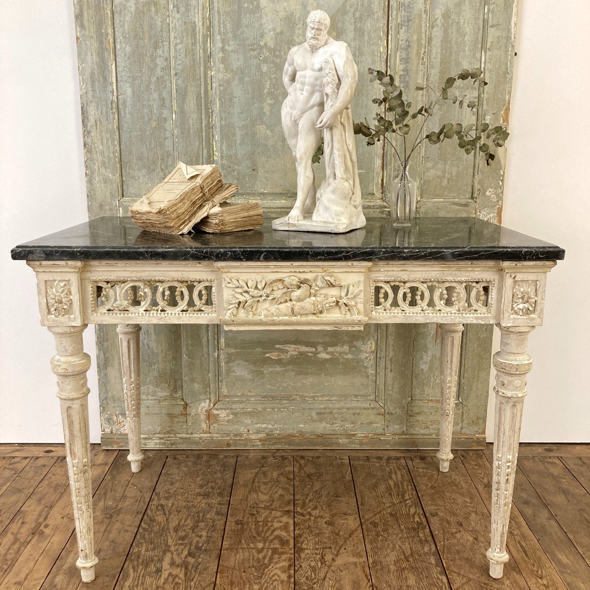 Large 4-legged Console From The Louis XVI Period-photo-8