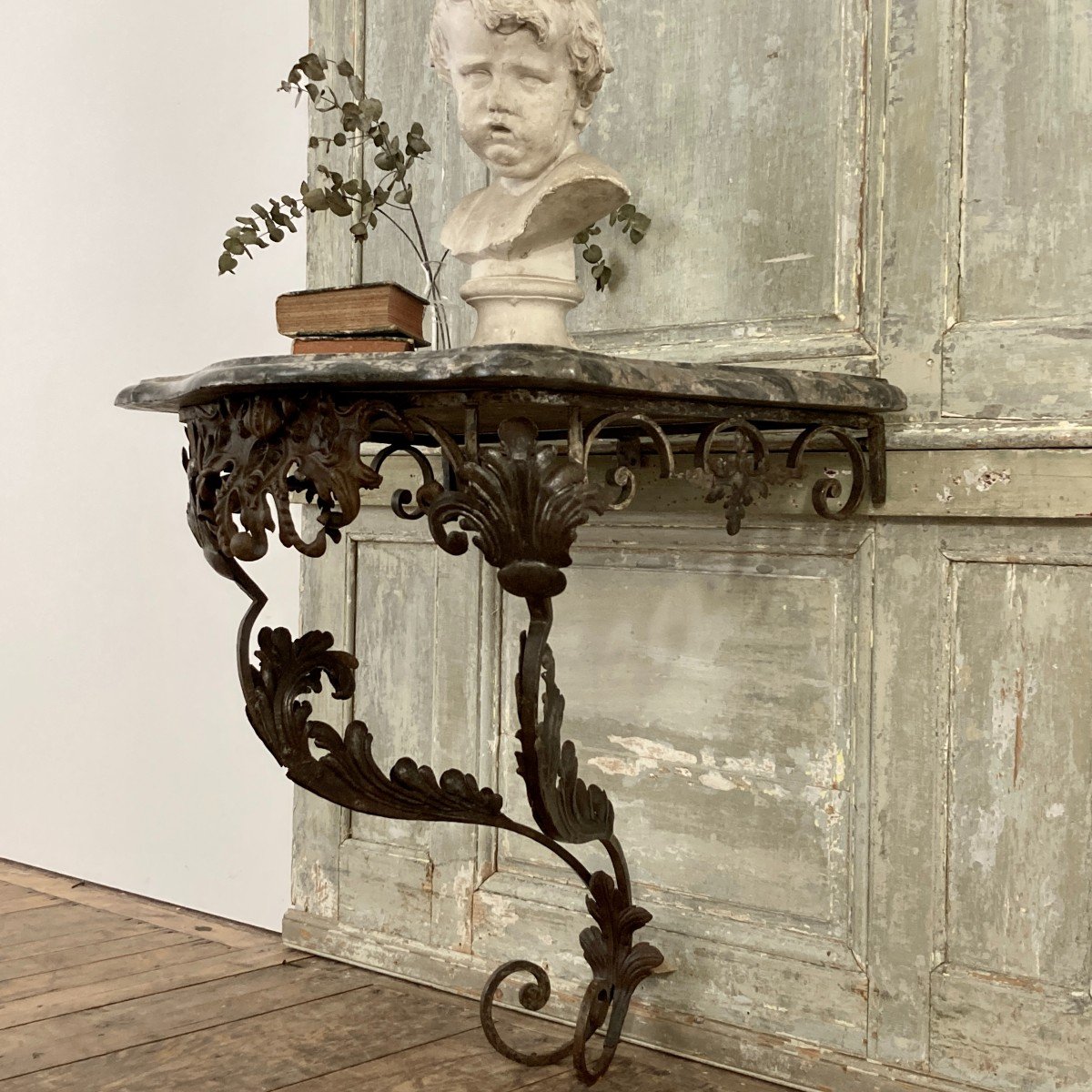 18th Century Provencal Wrought Iron Console-photo-2