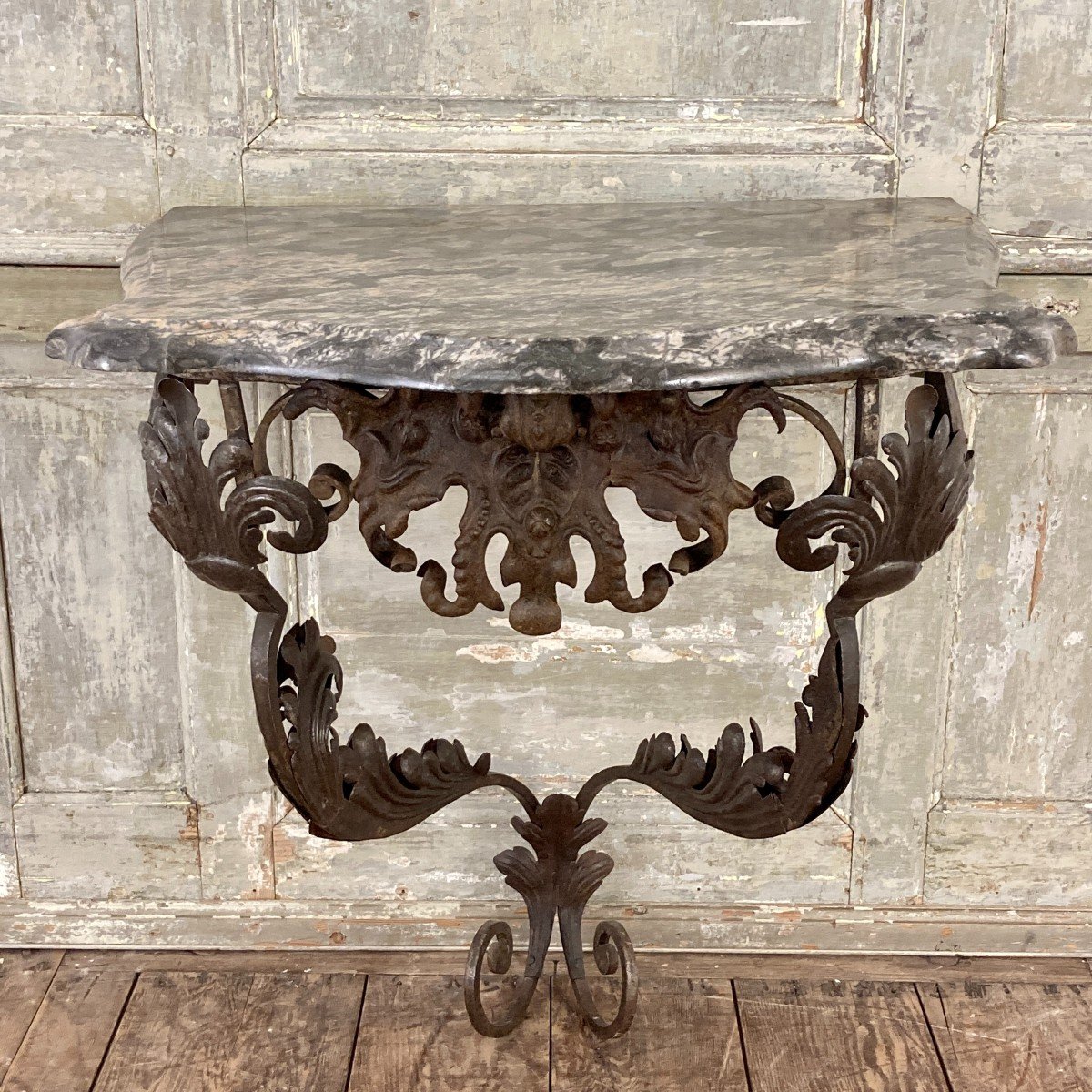 18th Century Provencal Wrought Iron Console-photo-3