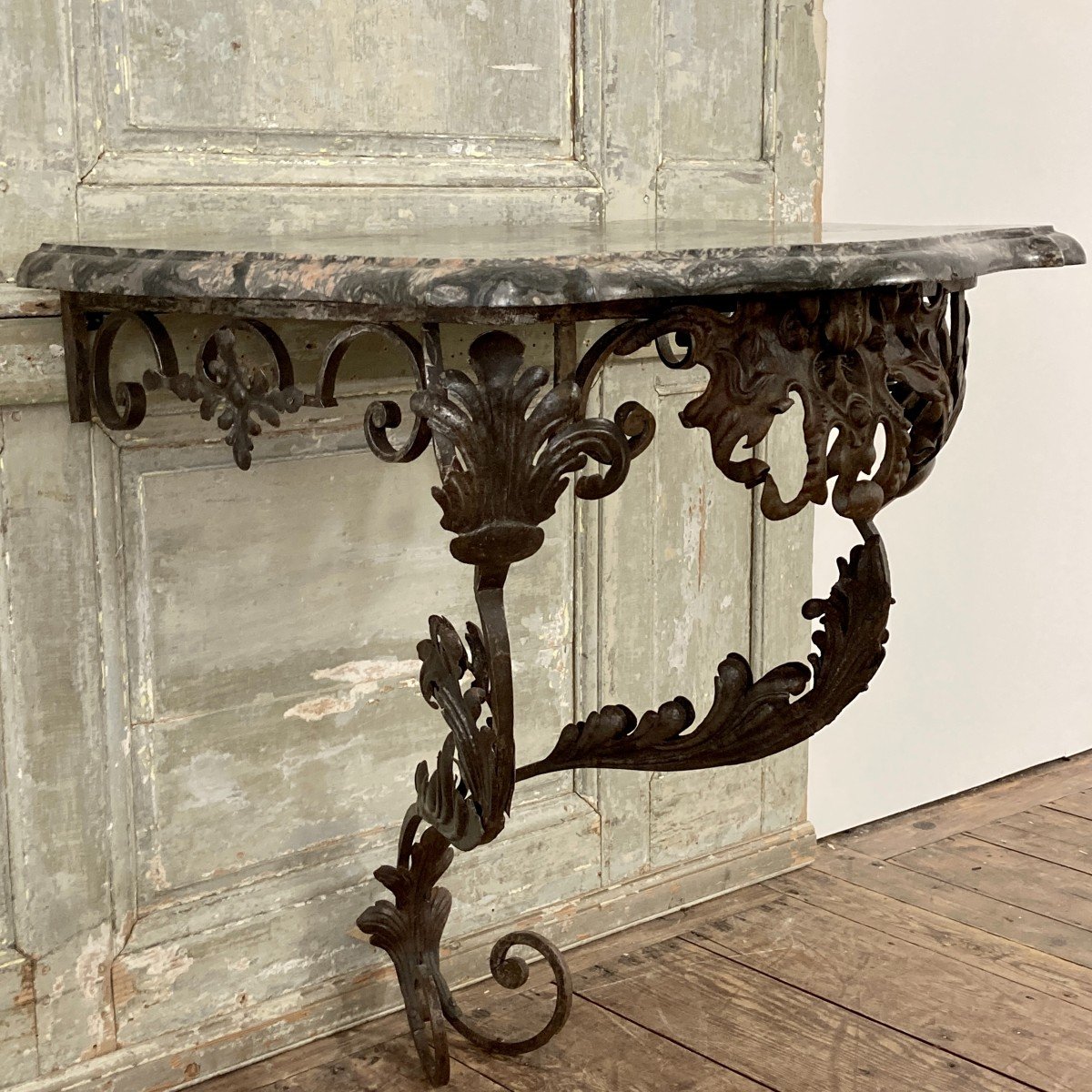 18th Century Provencal Wrought Iron Console-photo-4