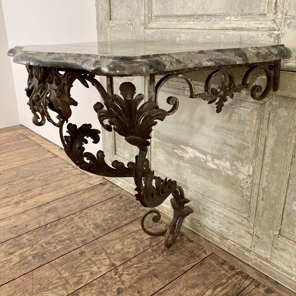 18th Century Provencal Wrought Iron Console-photo-2