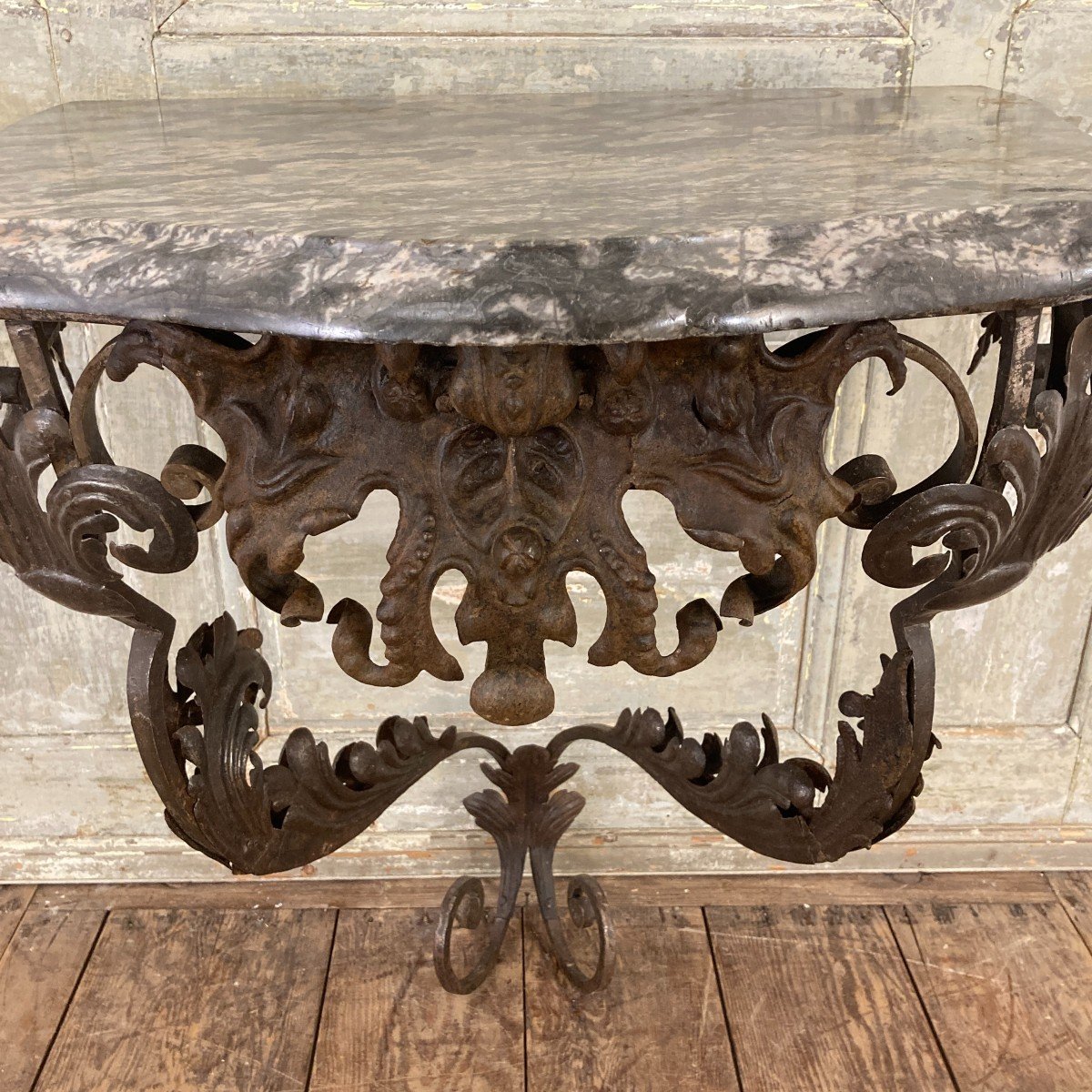 18th Century Provencal Wrought Iron Console-photo-3