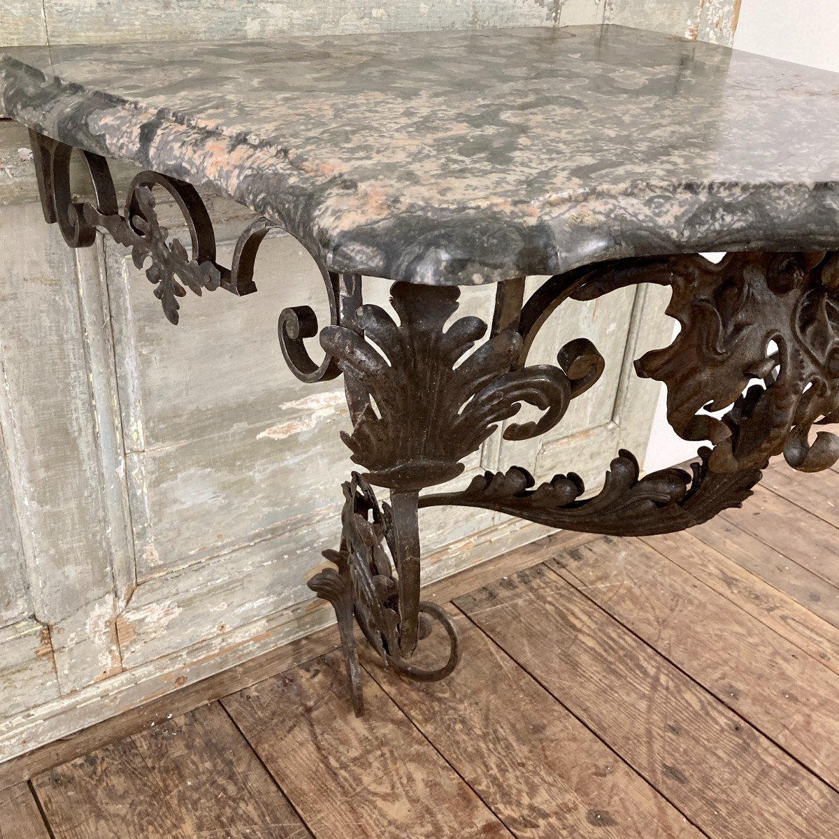 18th Century Provencal Wrought Iron Console-photo-5