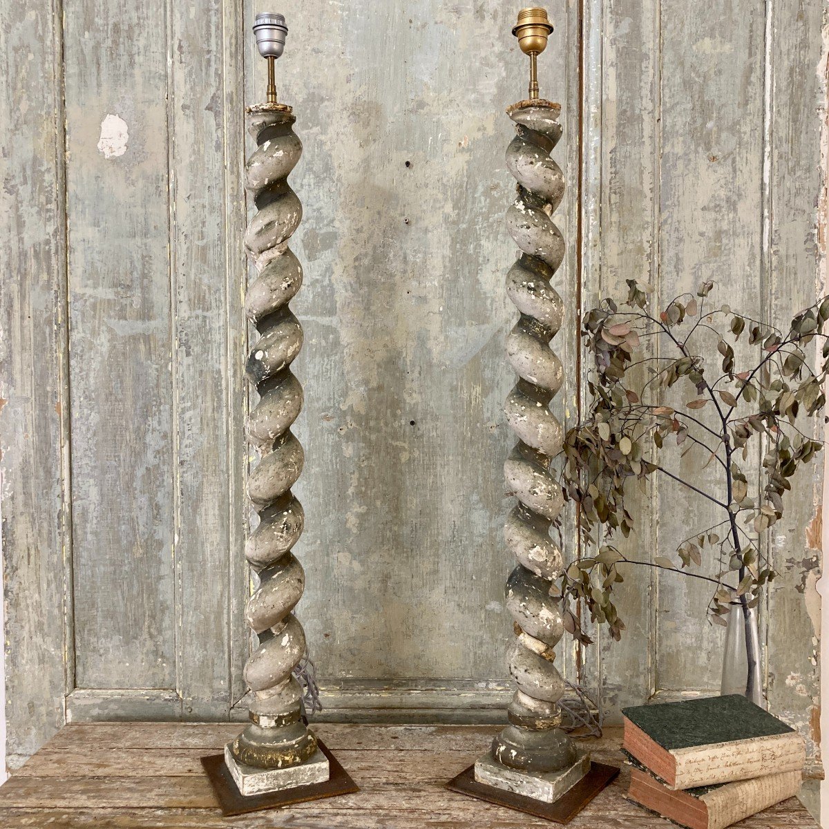 Pair Of XVIII Century Lamp Columns