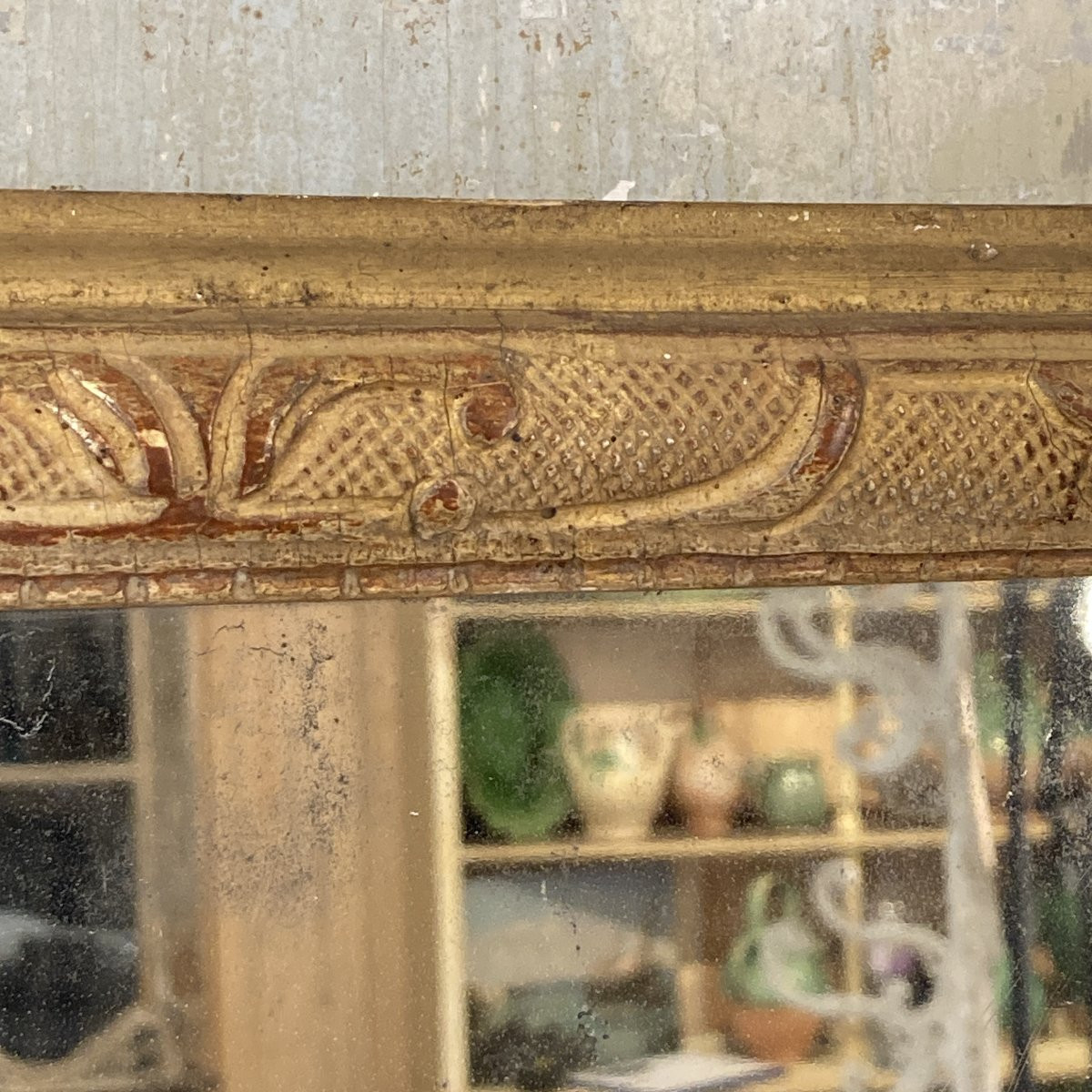 18th Century Gilded Wood Paneling Mirror-photo-3