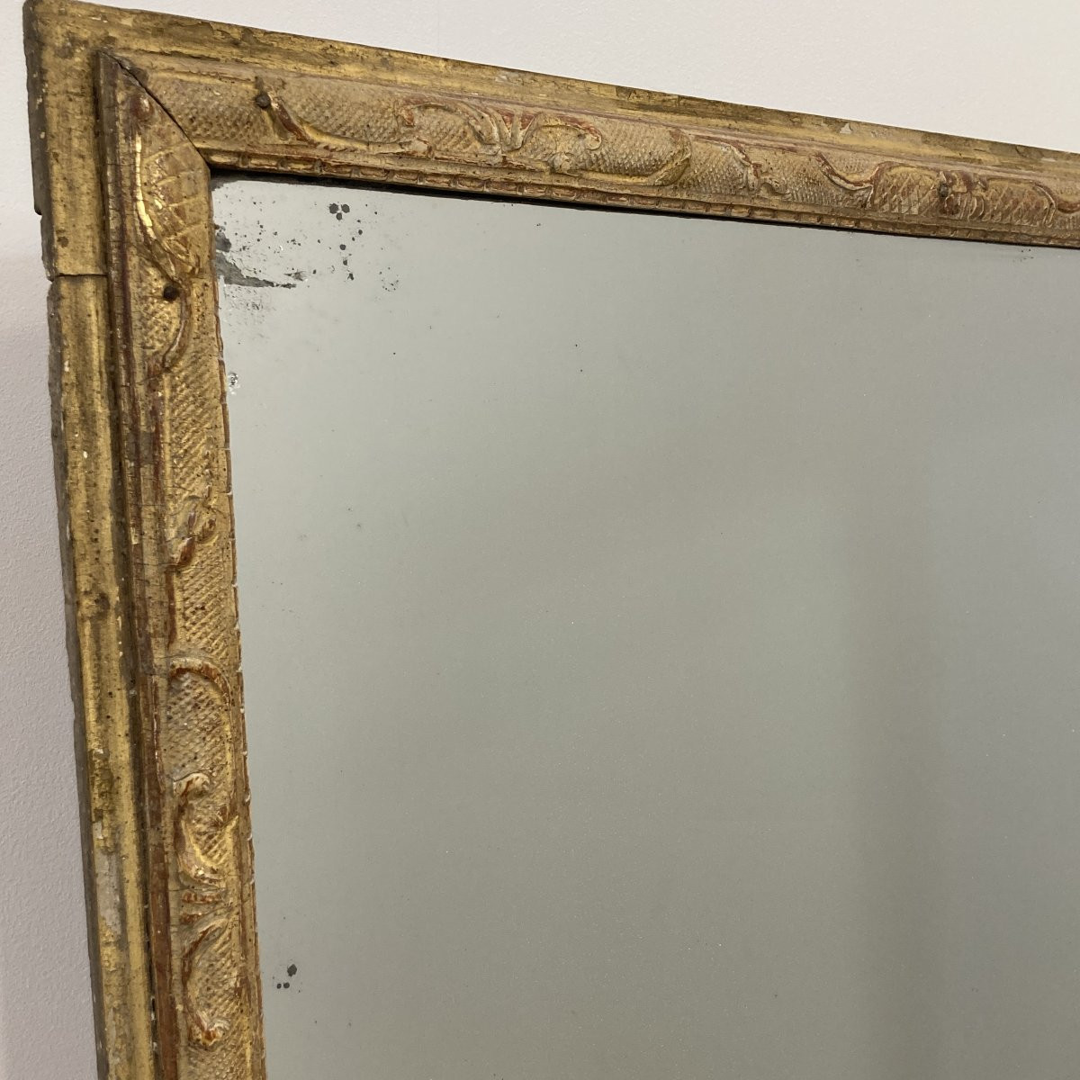 18th Century Gilded Wood Paneling Mirror-photo-2