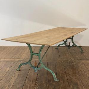 Large Table With Cast Iron Legs