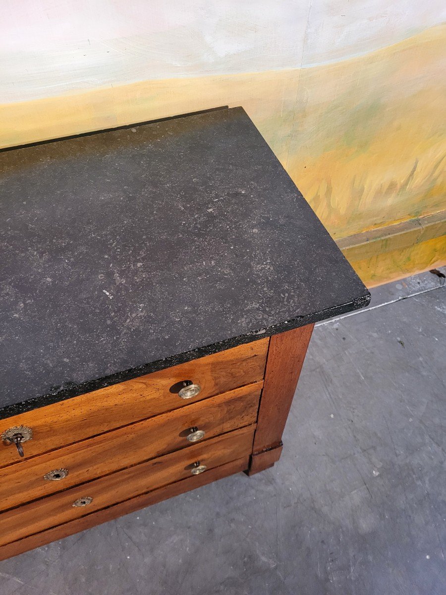 Petite Commode Restauration En Noyer Massif -photo-3