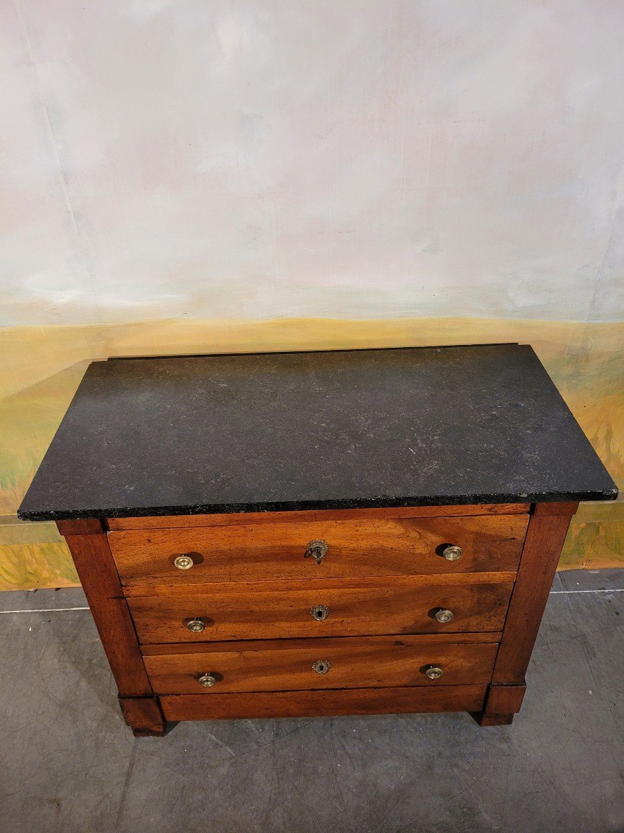 Petite Commode Restauration En Noyer Massif -photo-6