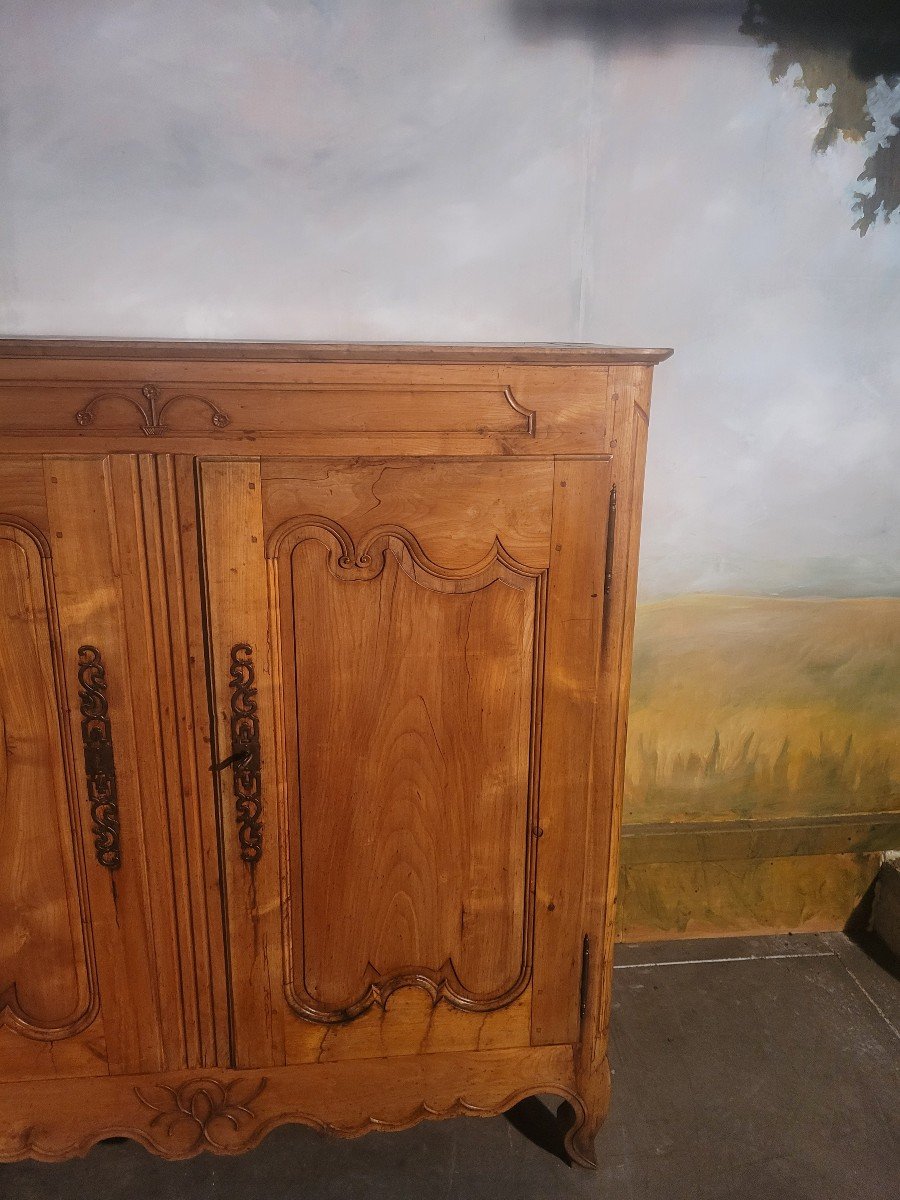 Armoire Bassette De Style Louis XV En Merisier-photo-4