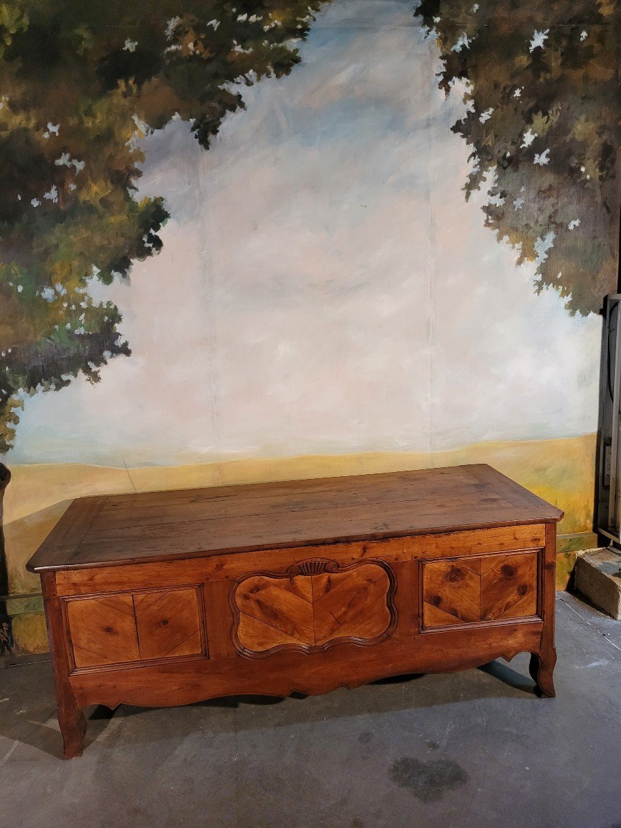 Large Mailbox, Solid Cherrywood Chest, 19th Century