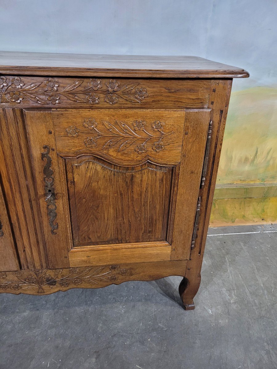 Low Normandy Oak Buffet, 19th Century-photo-3