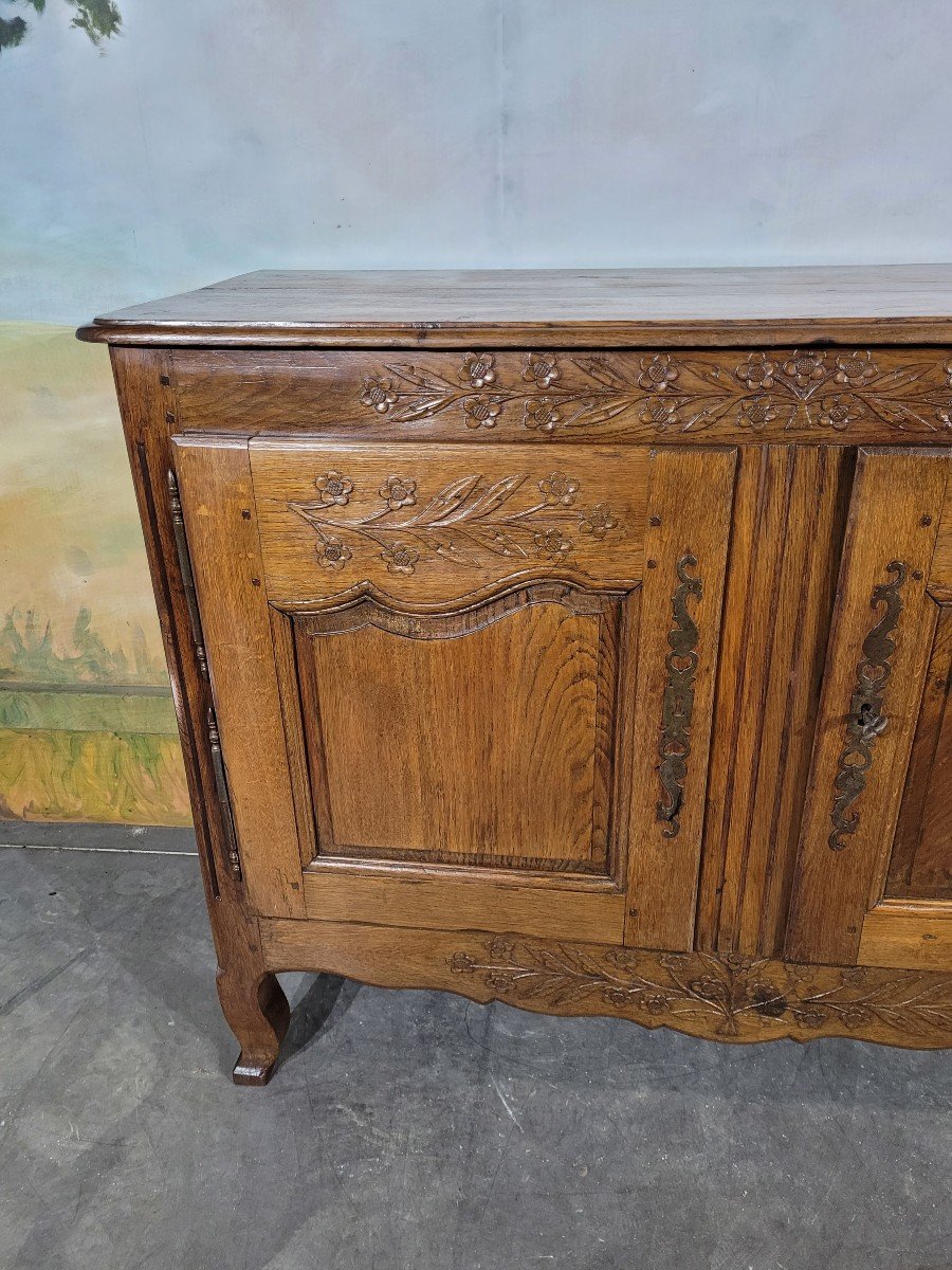 Low Normandy Oak Buffet, 19th Century-photo-4