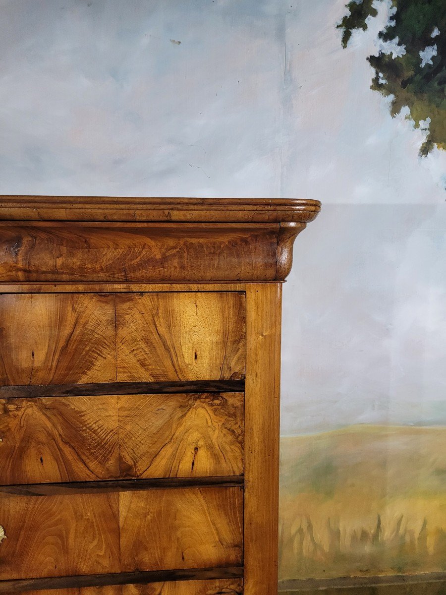 Chest Of Drawers, Large Louis Philippe Period In Walnut-photo-2