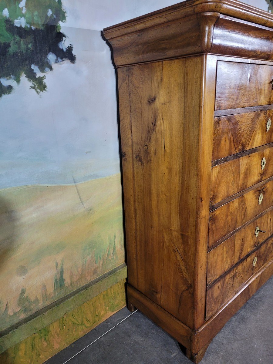 Chest Of Drawers, Large Louis Philippe Period In Walnut-photo-3