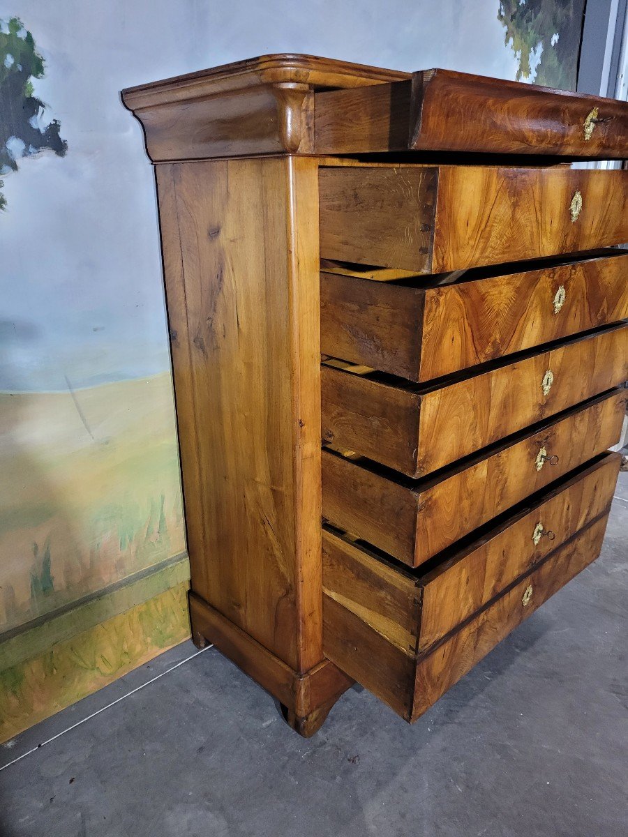 Chest Of Drawers, Large Louis Philippe Period In Walnut-photo-5