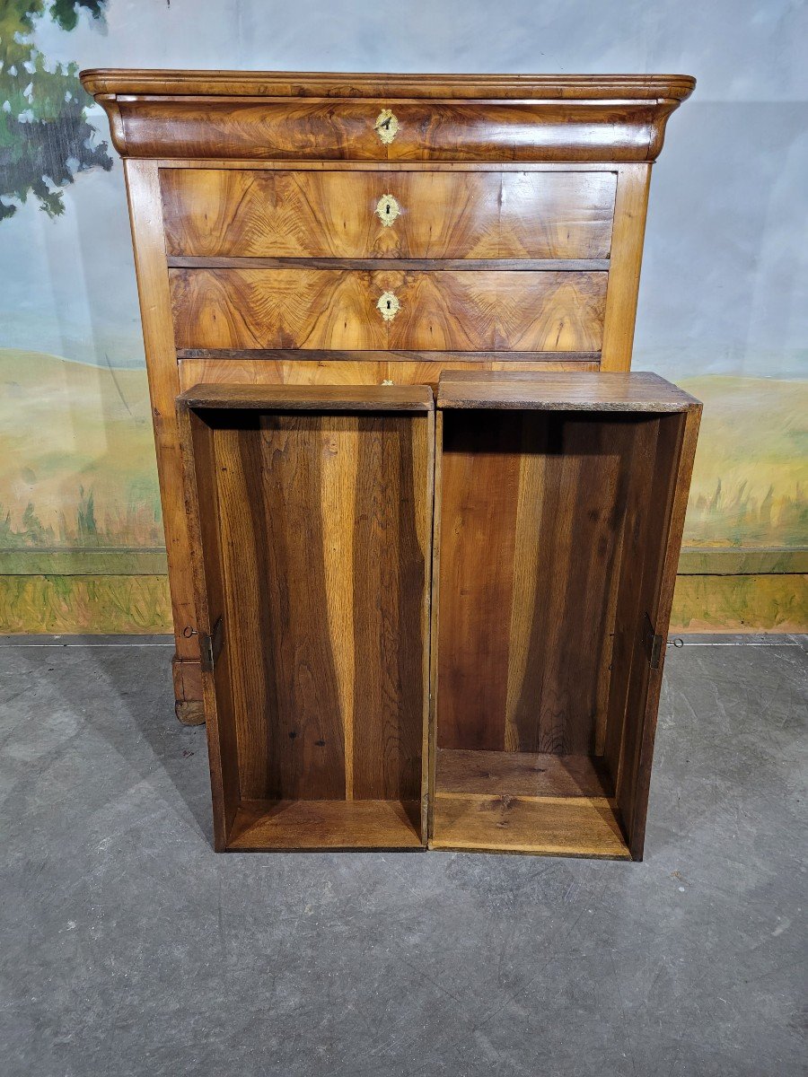 Chest Of Drawers, Large Louis Philippe Period In Walnut-photo-7