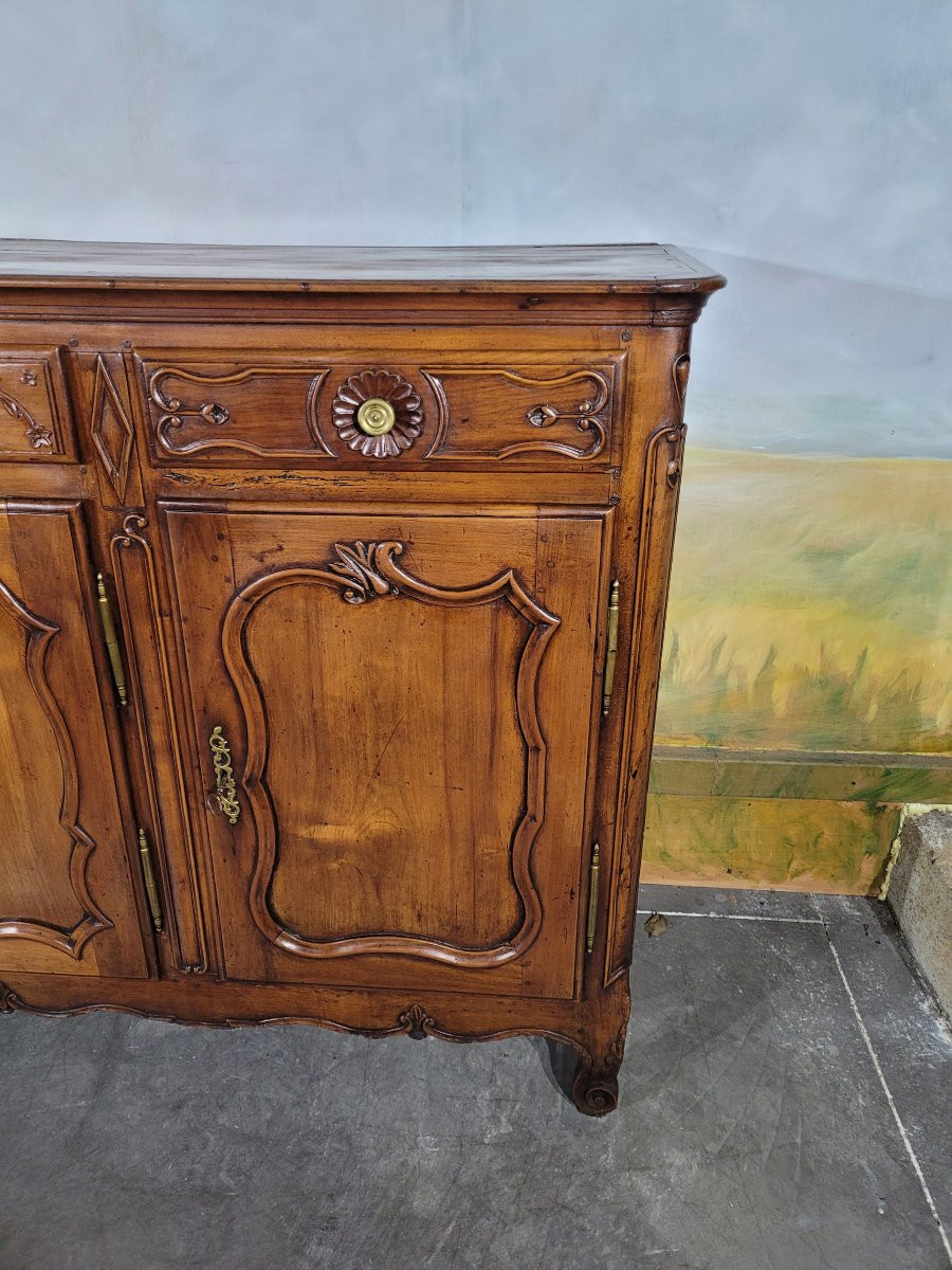 Louis XV Period Sideboard In Solid Cherry Wood-photo-2