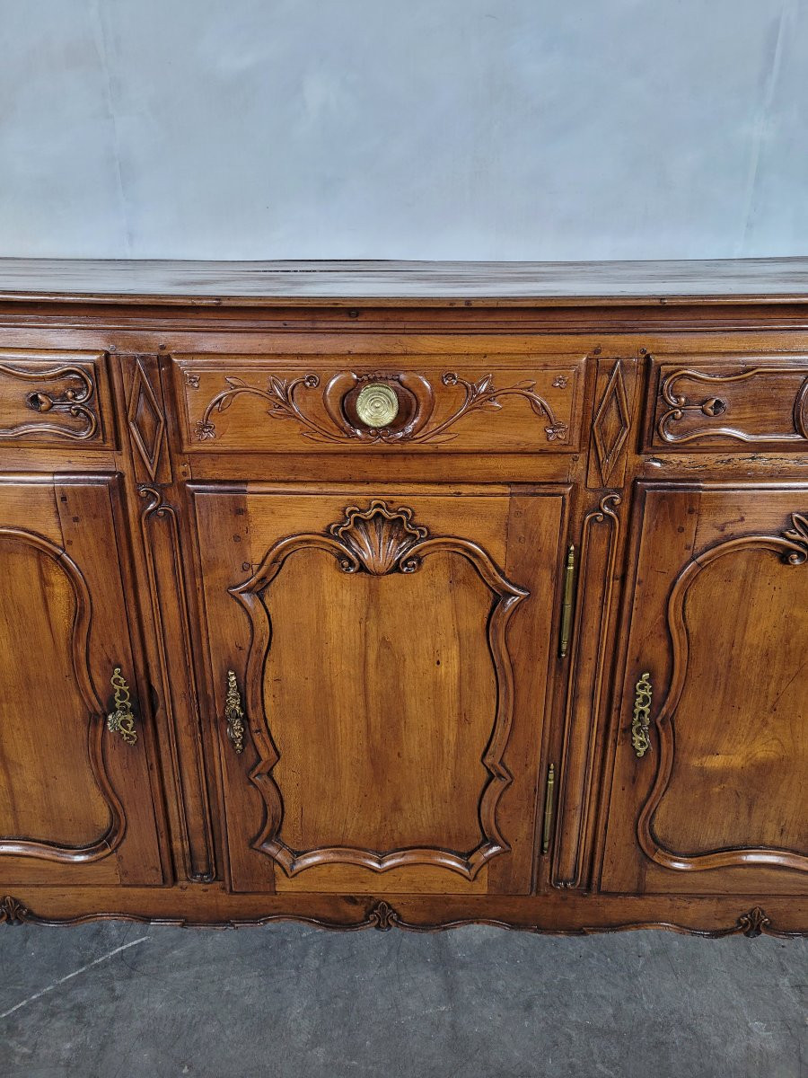 Louis XV Period Sideboard In Solid Cherry Wood-photo-3