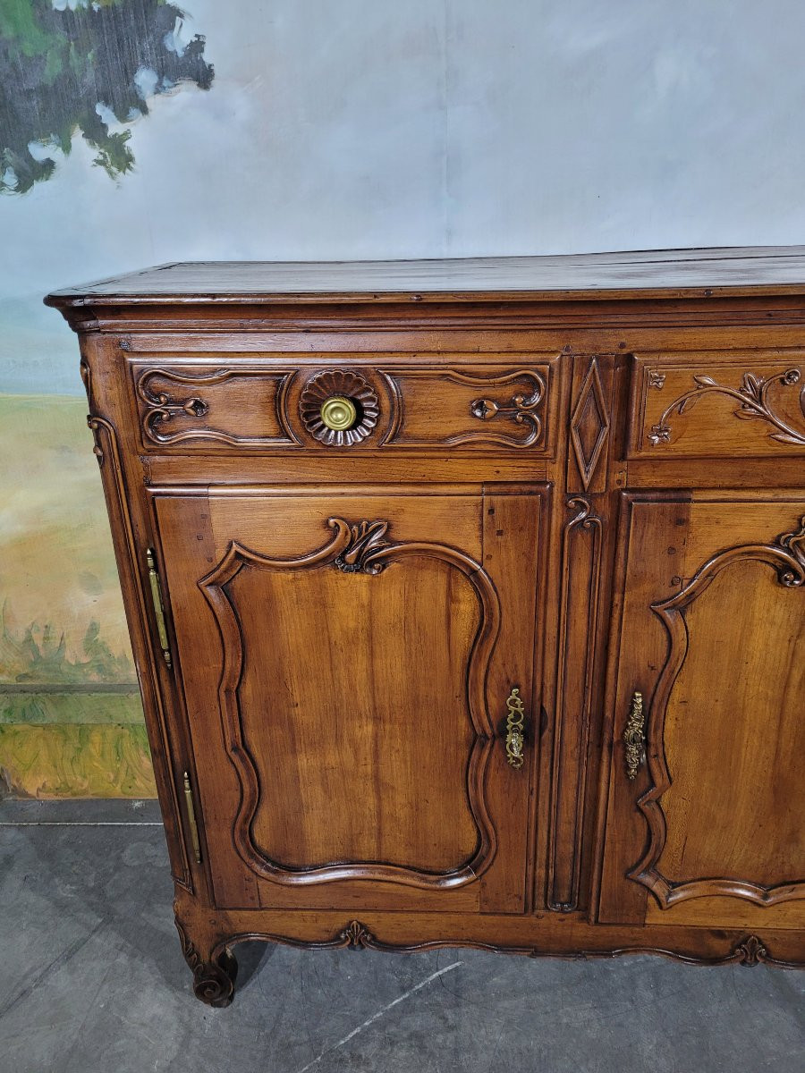 Louis XV Period Sideboard In Solid Cherry Wood-photo-4