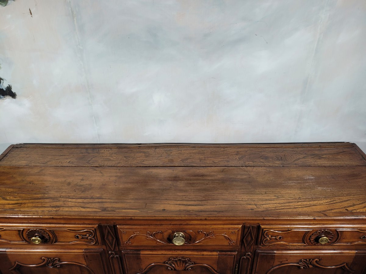 Louis XV Period Sideboard In Solid Cherry Wood-photo-1