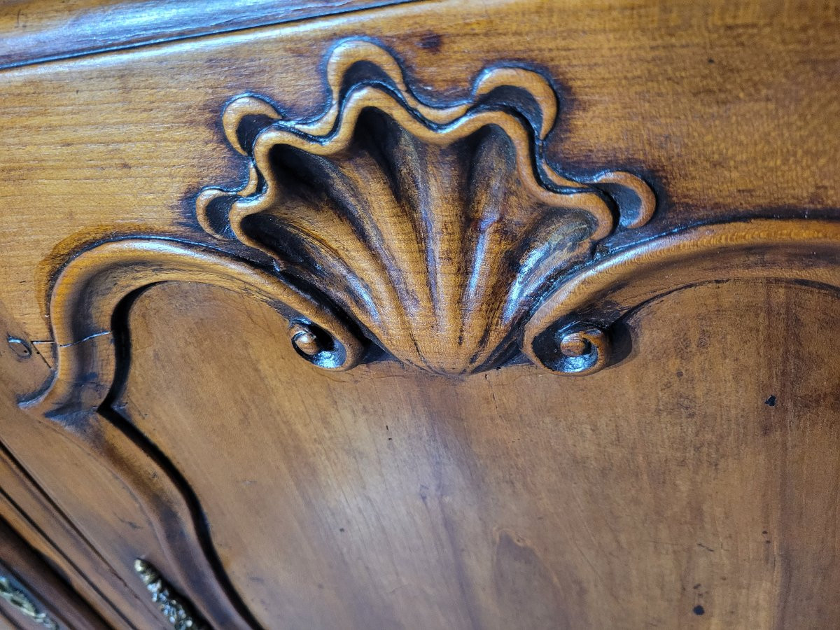 Louis XV Period Sideboard In Solid Cherry Wood-photo-2