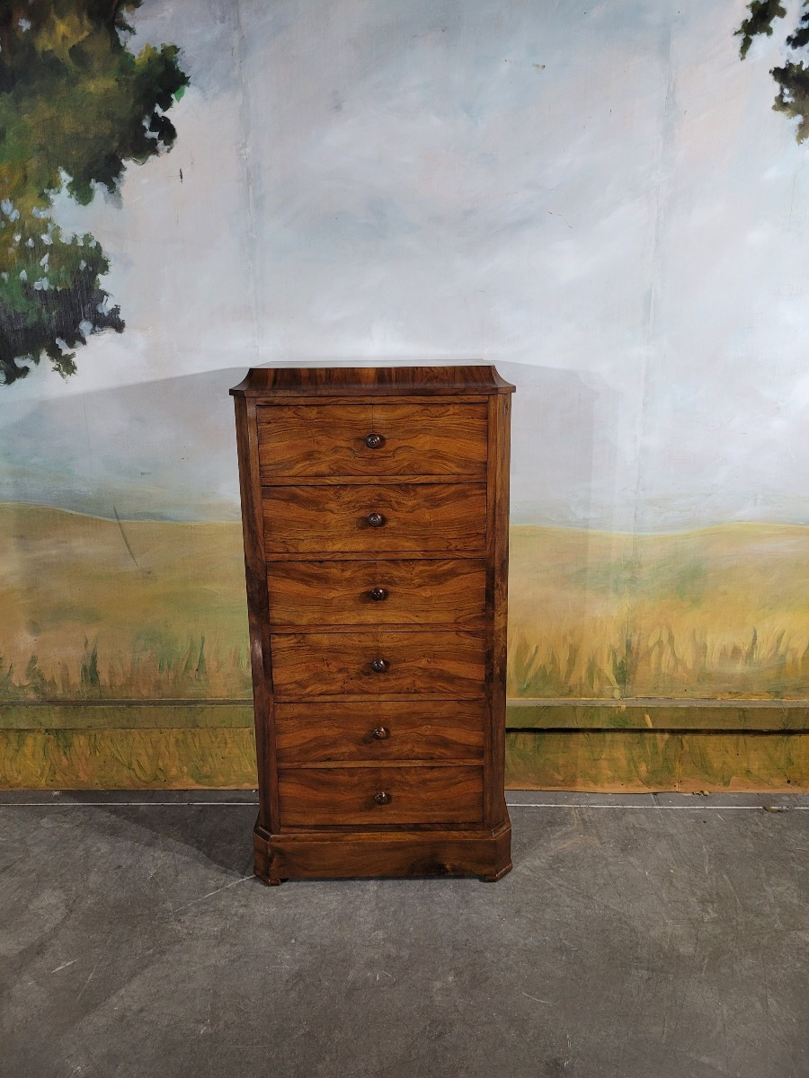 Large Chest Of Drawers, 19th Century, In Walnut