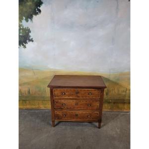 Small Louis XVI Chest Of Drawers In Solid Cherry Wood.