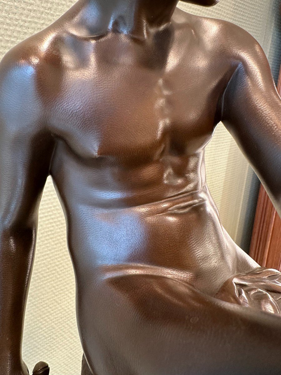 Statue En Bronze De Mercure Ou Hermès, Pierre Marius Montagne, 1867-photo-4