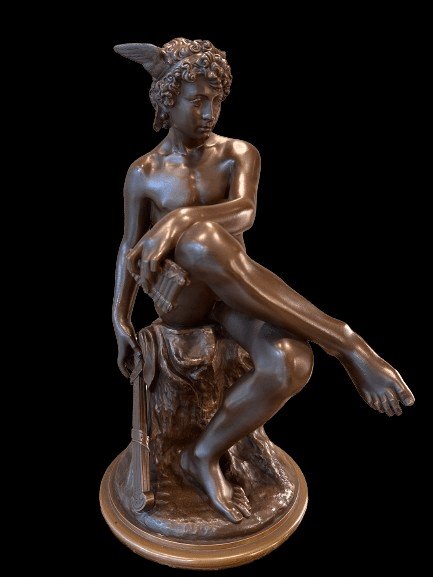 Statue En Bronze De Mercure Ou Hermès, Pierre Marius Montagne, 1867