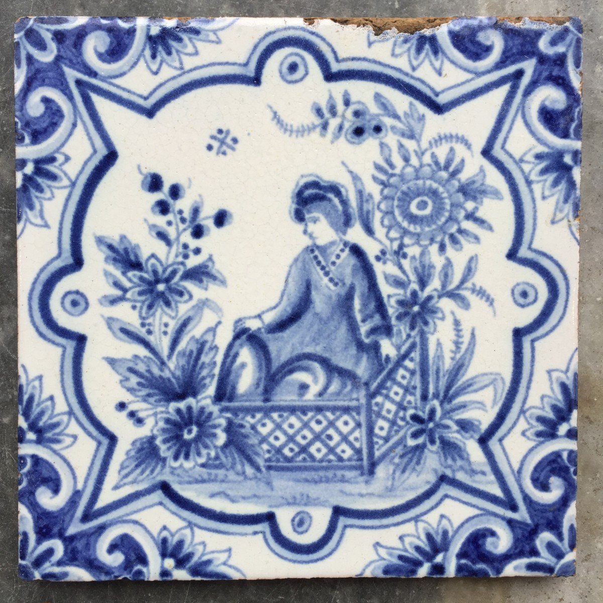 French Tiles With Chinoiserie Decor, Sevres Factory, 19th Century-photo-4