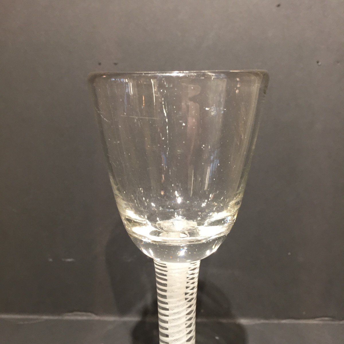 A Dutch Opaque Twist Wine Glass, 18th Century-photo-1