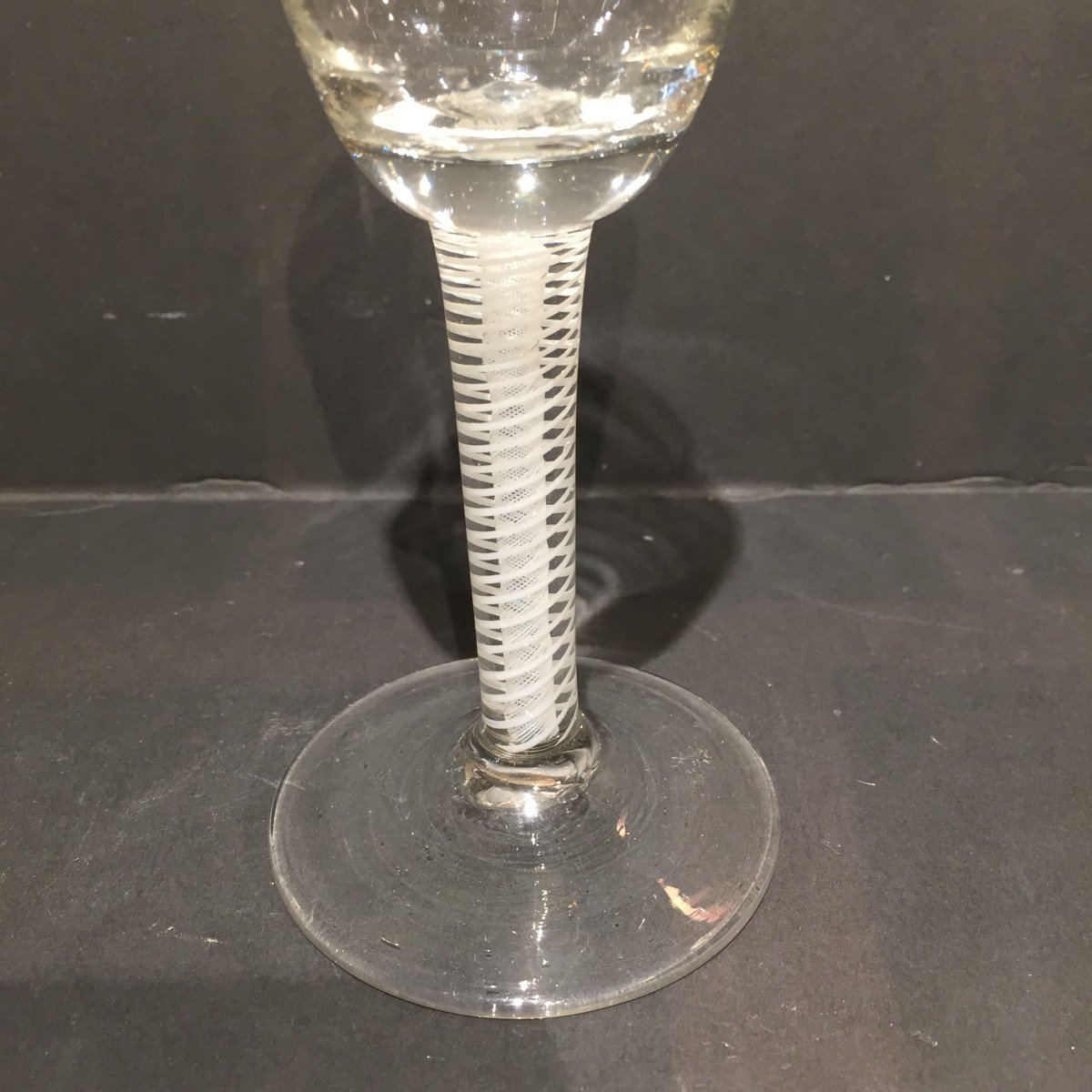 A Dutch Opaque Twist Wine Glass, 18th Century-photo-2