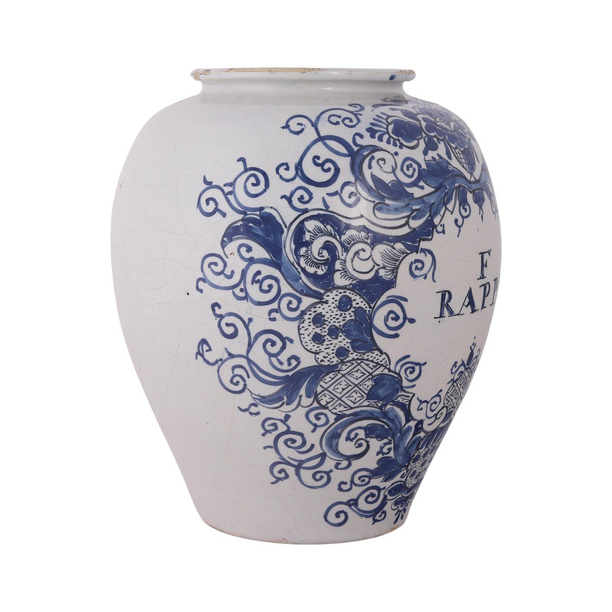 Dutch Delftware Tobacco Jar: F Rappe, 18th Century-photo-3