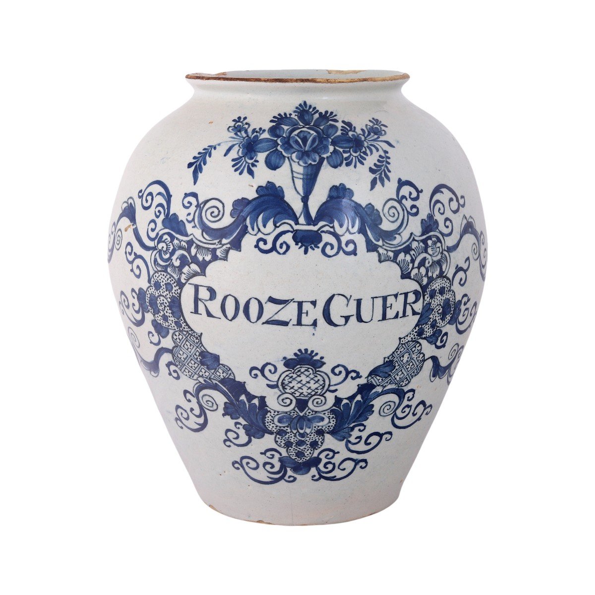 Pot à Tabac En Faïence De Delft: Roozeguer, Début Du XIXe Siècle, Royal Delft-photo-3