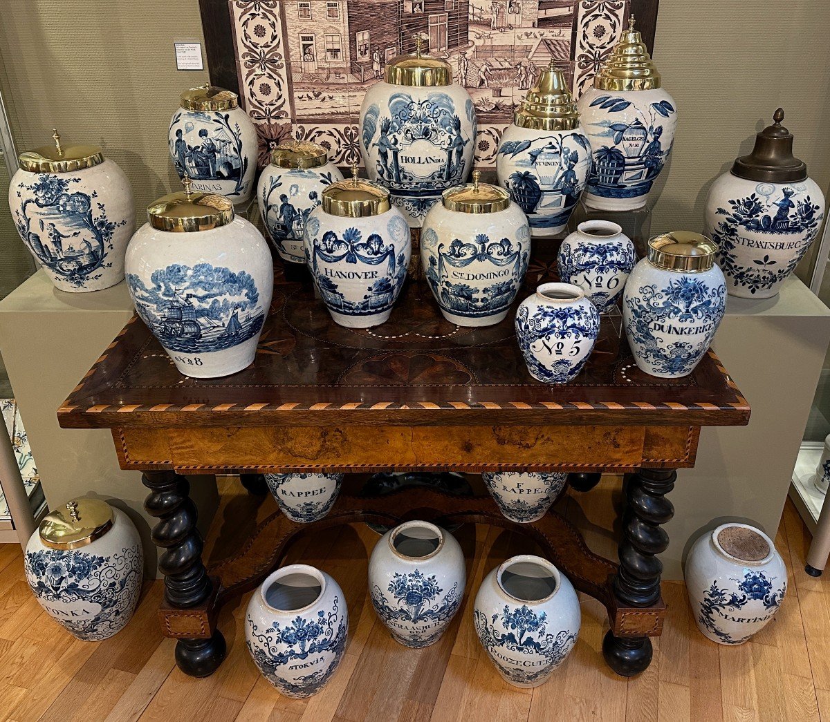 Two Extra Small Delftware Tobacco Jars: No. 5 And 6, 18th Century-photo-3